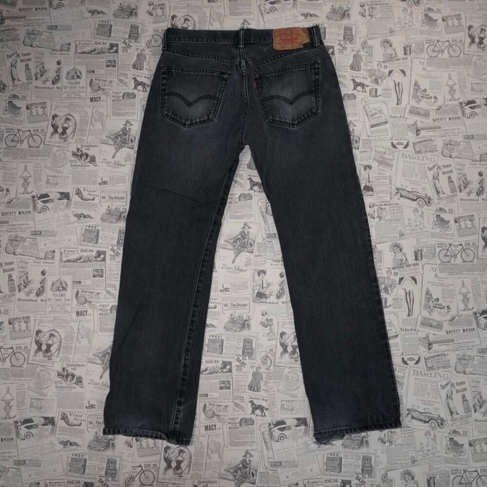 34x32 - Vintage Y2K Levi’s 501 wash faded black denim jeans